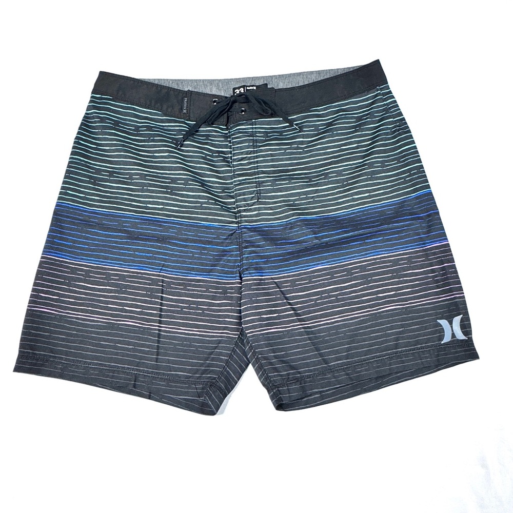 Hurley Phantom Board Shorts Striped Surf Swim Trunks Size 33